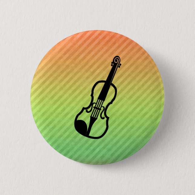 Violin 6 Cm Round Badge (Front)