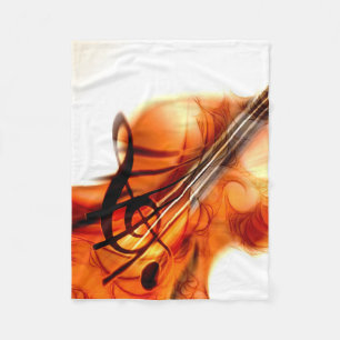 Violin Abstract Art Fleece Blanket