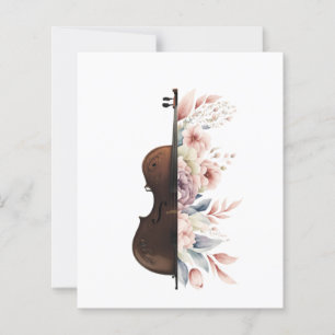 Violin among flowers. Bouquet of flowers.
