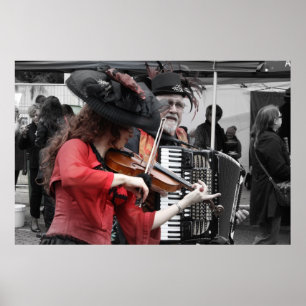 Violin and Accordion Player _ French festival Poster