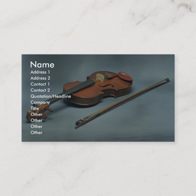Violin and bow business card (Front)