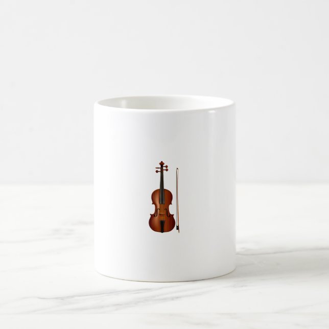 VIolin and bow realistic graphic Coffee Mug (Center)