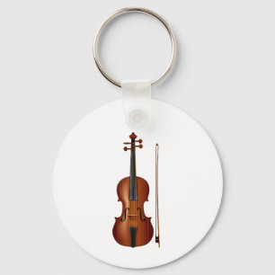 VIolin and bow realistic graphic Key Ring