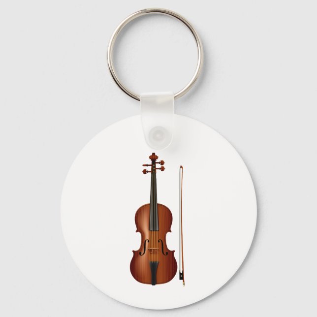 VIolin and bow realistic graphic Key Ring (Front)