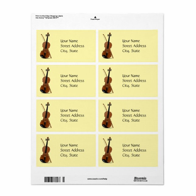 Violin and Bow template (Full Sheet)