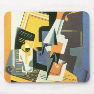 Violin and Glass by Juan Gris, Vintage Cubism Mouse Mat