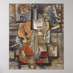 Violin and Grapes by Picasso (1912) Poster