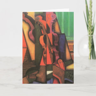 Violin and Guitar by Juan Gris, Vintage Cubism Art Card
