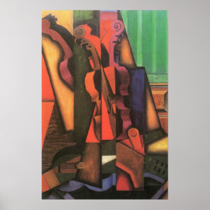 Violin and Guitar by Juan Gris, Vintage Cubism Art Poster
