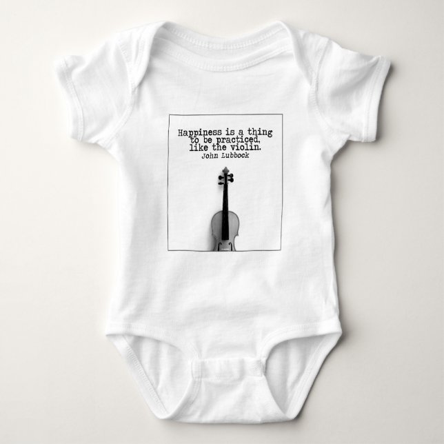 Violin and Happiness Baby Bodysuit (Front)