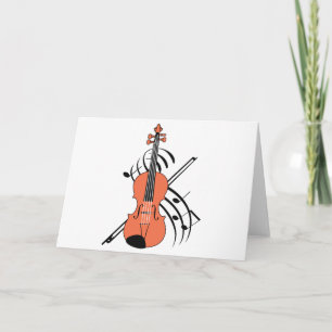 Violin and Music Card