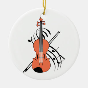 Violin and Music Ceramic Tree Decoration