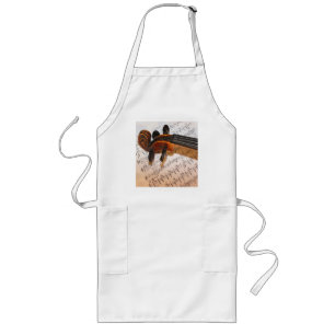 Violin and Music Long Apron