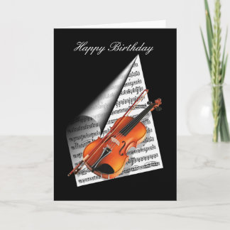 Violin and Music Sheet Card