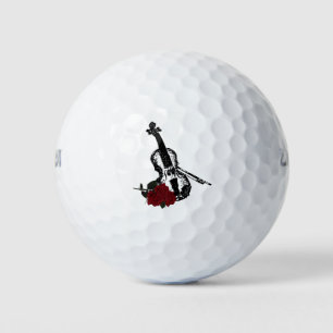 Violin and Roses Golf Balls