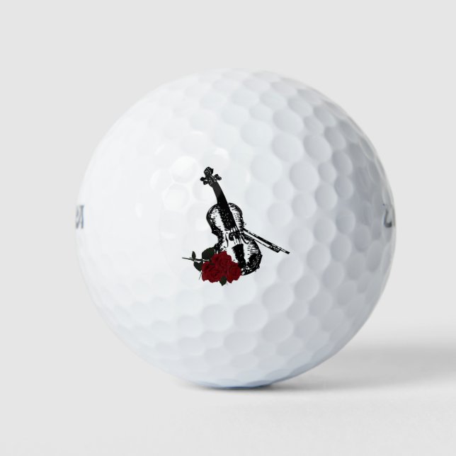 Violin and Roses Golf Balls (Front)
