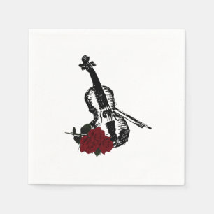 Violin and Roses Napkin
