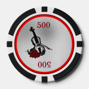 Violin and Roses Poker Chips