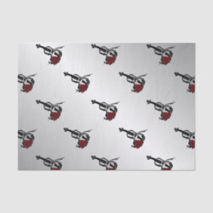 Violin and Roses Silver Tissue Paper