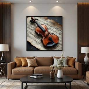 Violin and Sheet Music Canvas Print