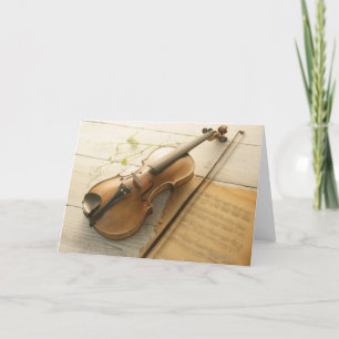 Violin and Sheet Music Card