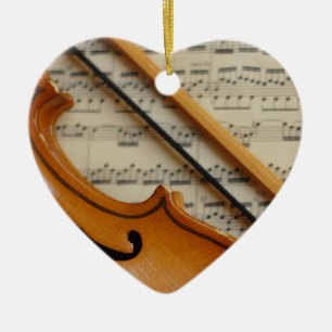 Violin and Sheet Music Ceramic Tree Decoration