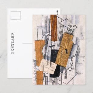 Violin and Sheet Music   Georges Braque   Postcard