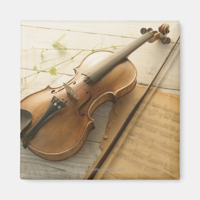 Violin and Sheet Music Magnet (Front)