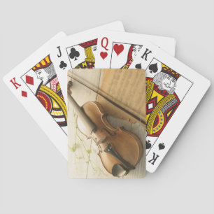 Violin and Sheet Music Playing Cards