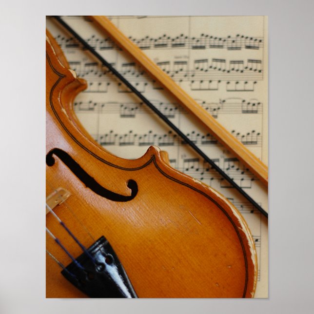 Violin and Sheet Music Poster (Front)