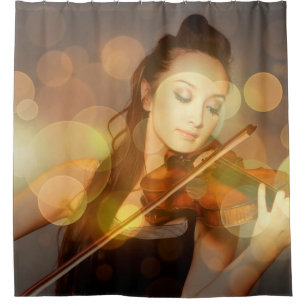 Violin artist solistin instrument shower curtain