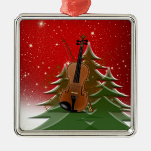 Violin at Christmas, Metal Tree Decoration