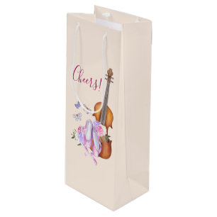 Violin, Ballet Shoes and Butterflies Cheers! Wine Gift Bag