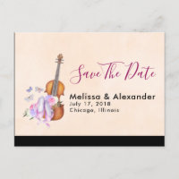 Violin, Ballet Shoes and Butterflies Save The Date