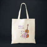 Violin, ballet Shoes and Butterflies Wedding Tote Bag<br><div class="desc">A wedding tote bag with a soft feminine design. Illustrated with a watercolor image of a wooden violin,  some pink ballet slippers resting against it and decorated with flowers and butterflies.</div>