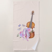 Violin, Ballet Shoes, Flowers and Butterflies