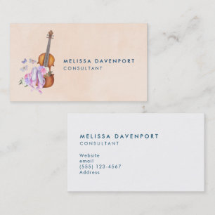 Violin, Ballet Shoes, Flowers and Butterflies Business Card