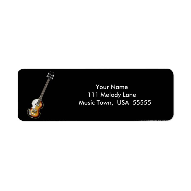 Violin Bass Guitar Address Label (Front)