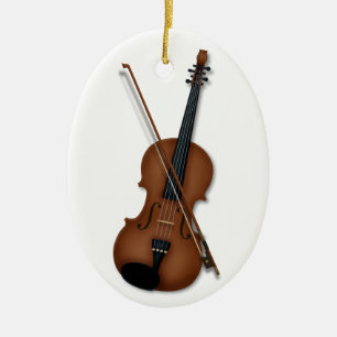 Violin & Bow Classical Music Personalised Message Ceramic Tree Decoration