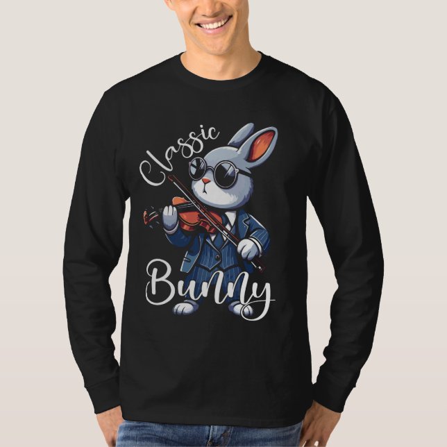 Violin Bunny Rabbit Violinist Fiddle Hare T-Shirt (Front)
