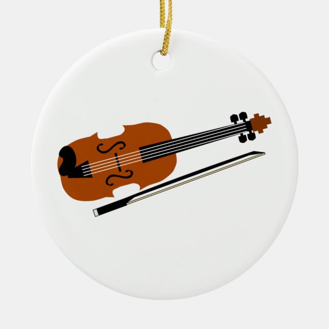 Violin Ceramic Tree Decoration (Front)