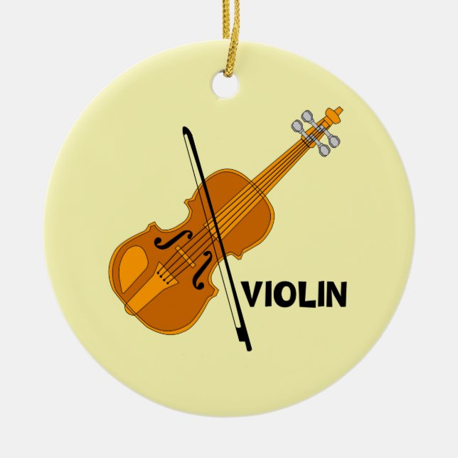 Violin Ceramic Tree Decoration (Front)