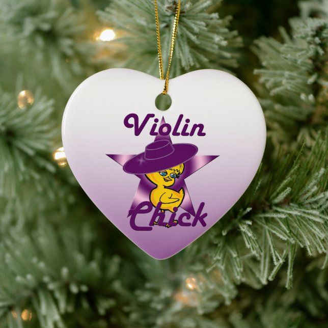 Violin Chick #9 Ceramic Tree Decoration (Tree)