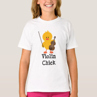 Violin Chick Kids Ringer Tee