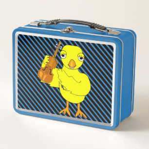 Violin Chick Metal Lunch Box