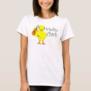 Violin Chick Text T-Shirt