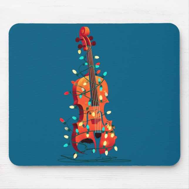 Violin Christmas Graphics Lights Lover Player Viol Mouse Mat (Front)