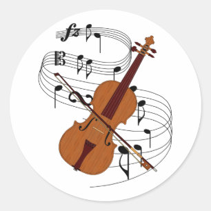 Violin Classic Round Sticker