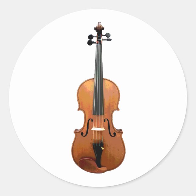 Violin Classical Music Cute Orchestra Classic Round Sticker (Front)