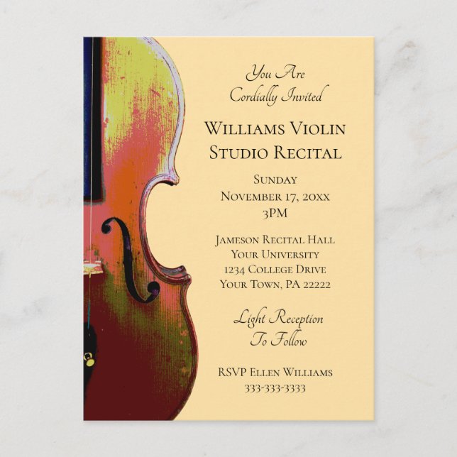 Violin Classical Music Recital Concert Invitation (Front)